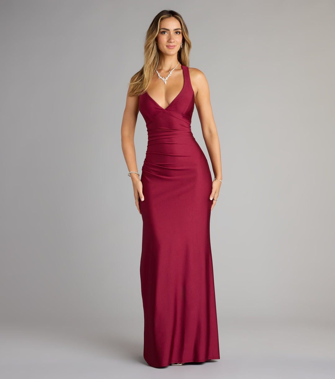 Jianne Lace-Up Back Maxi Gown