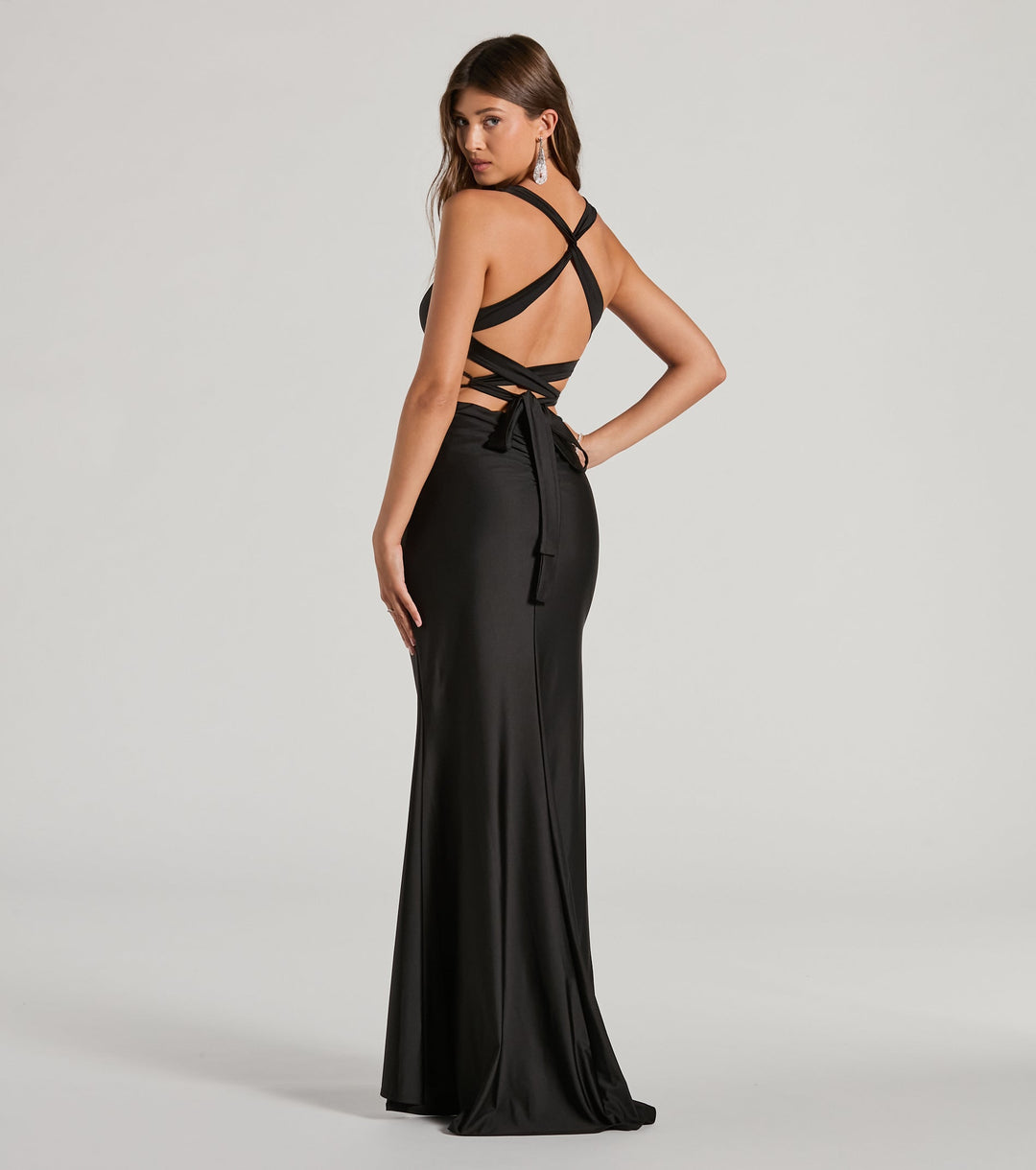 Jianne Lace-Up Back Maxi Gown