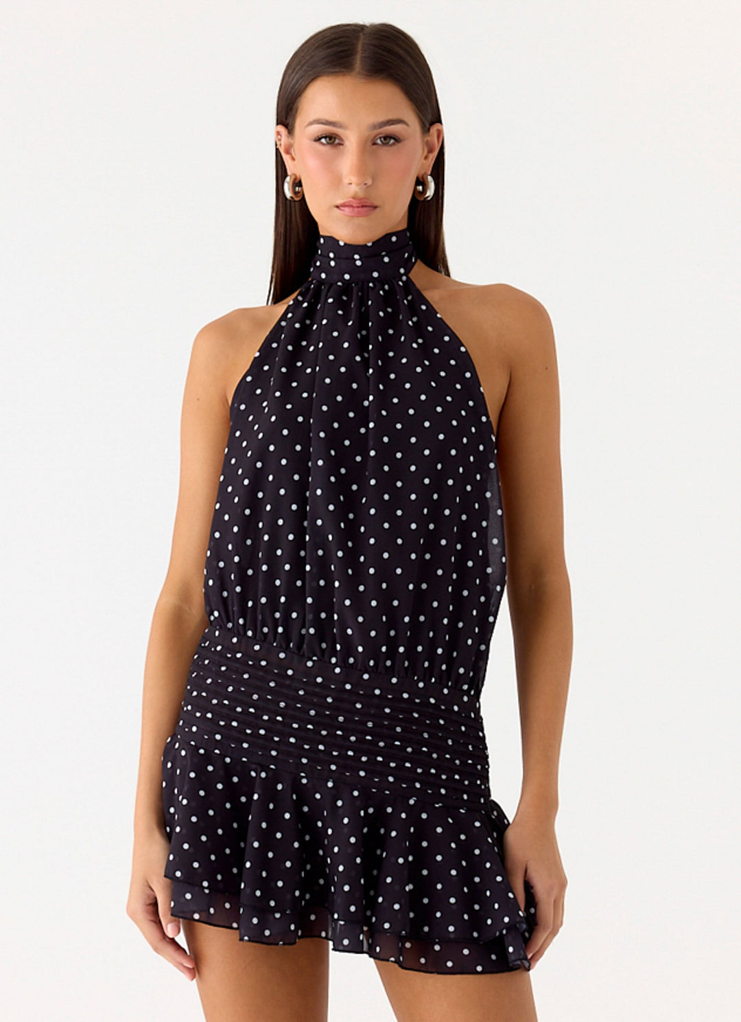 Noor Chiffon Halter Mini Dress