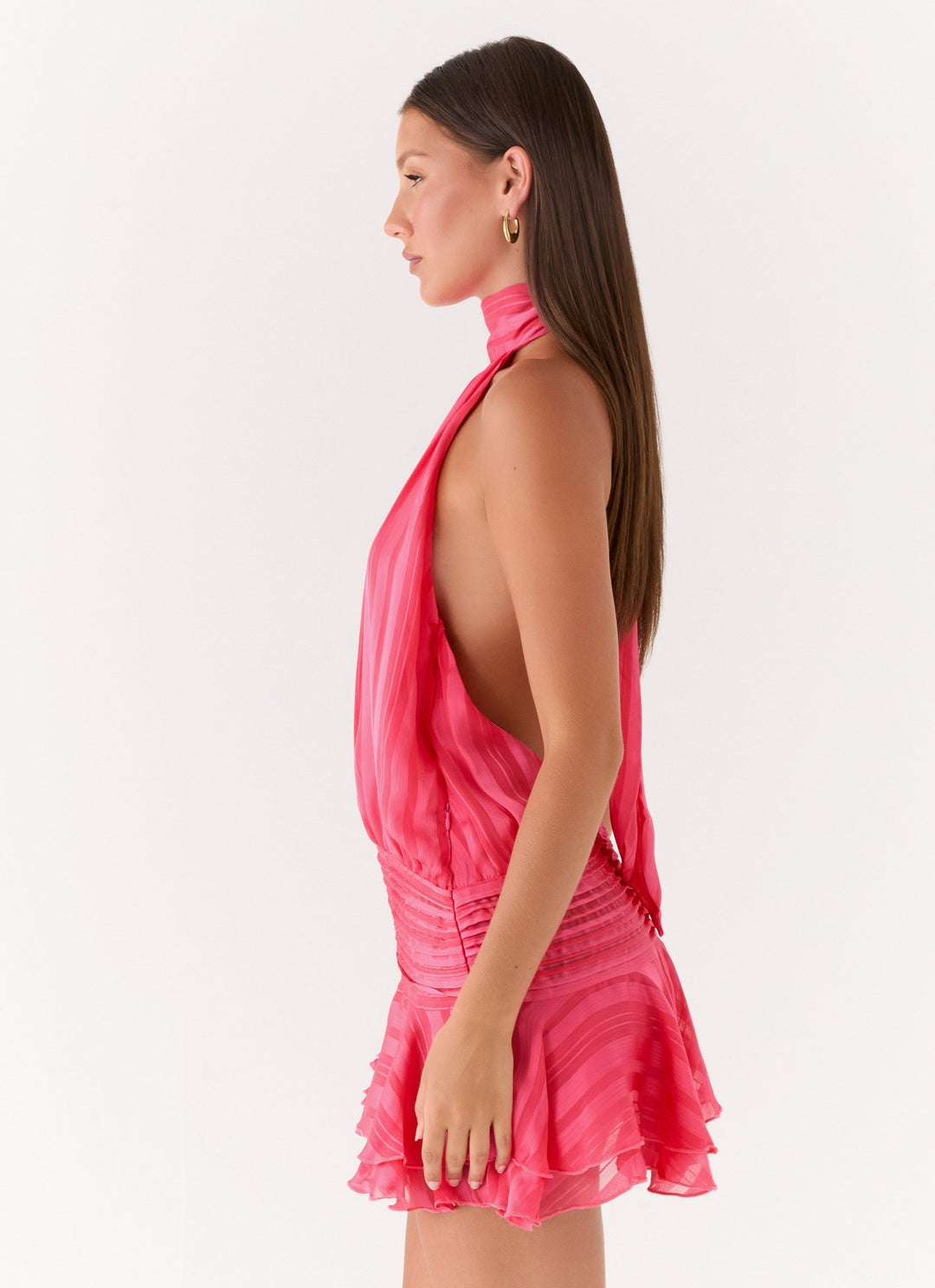 Noor Chiffon Halter Mini Dress