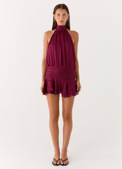 Noor Chiffon Halter Mini Dress