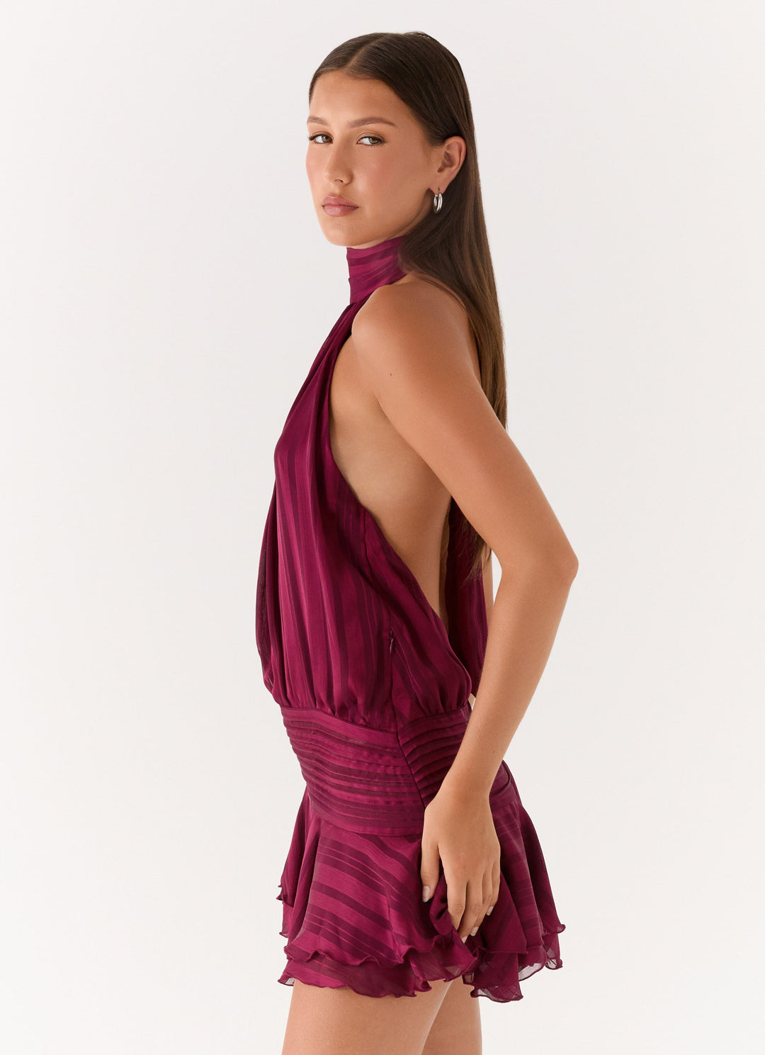 Noor Chiffon Halter Mini Dress