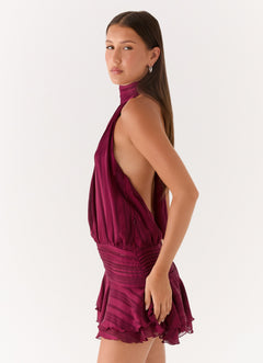 Noor Chiffon Halter Mini Dress