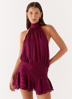 Noor Chiffon Halter Mini Dress