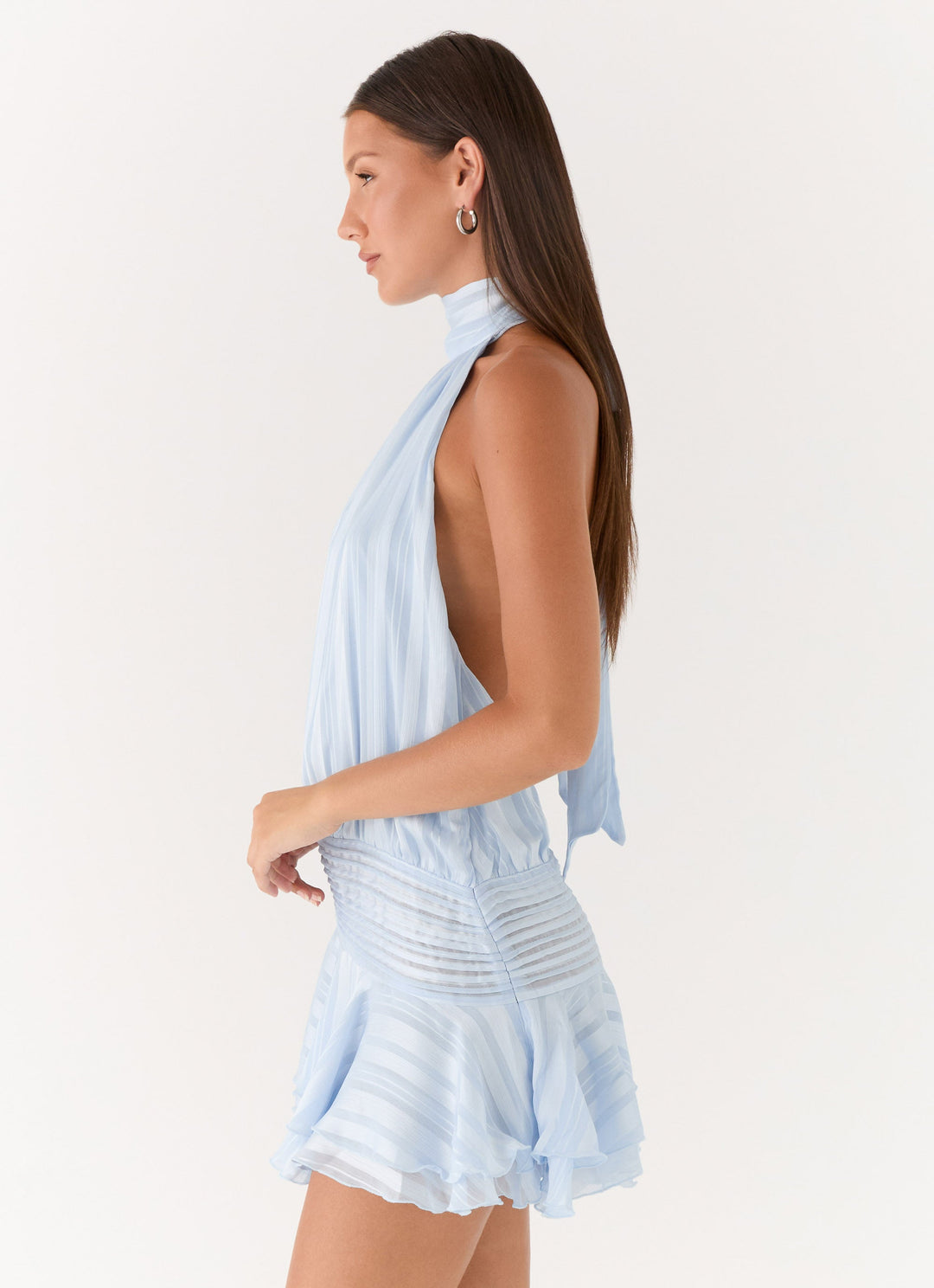 Noor Chiffon Halter Mini Dress