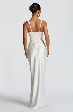 Yolanthe Square Neck Satin Maxi Dress