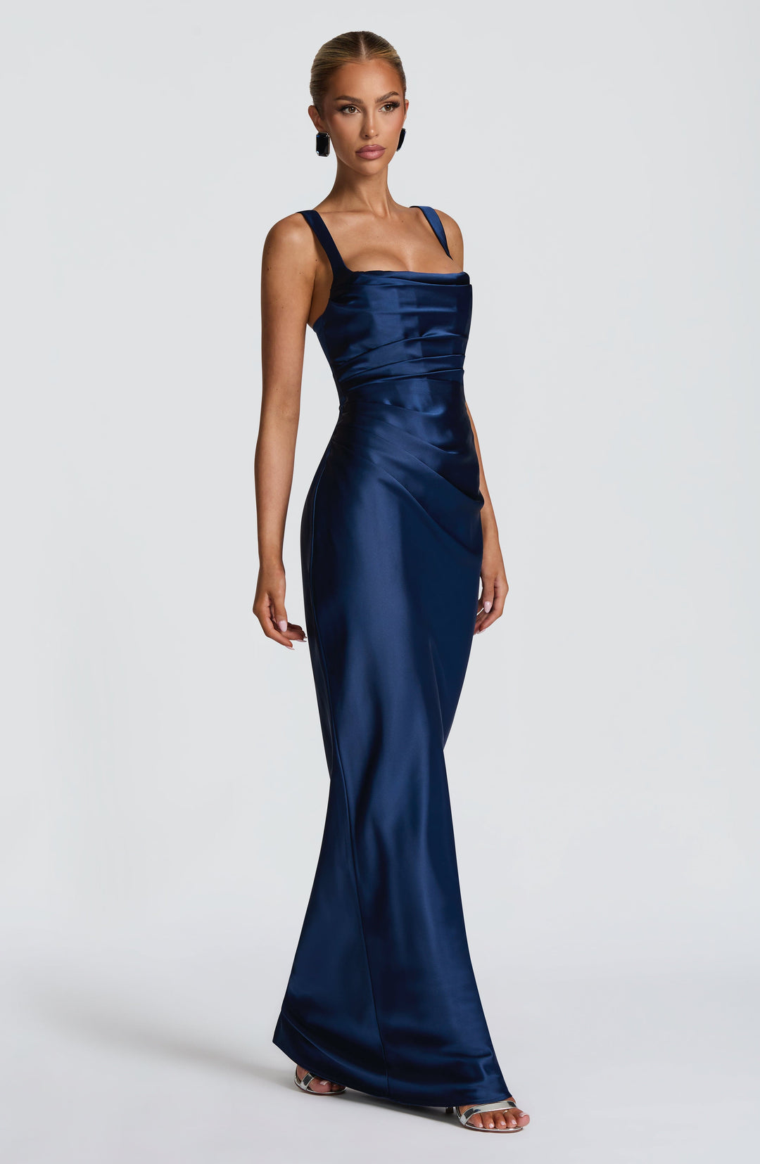 Yolanthe Square Neck Satin Maxi Dress