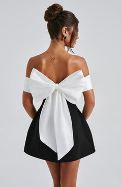 Delta Bow Bardot Mini Dress