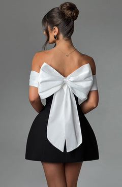 Delta Bow Bardot Mini Dress