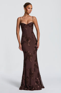Mirelle Corset Flare Maxi Dress