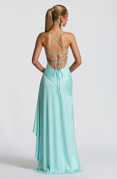 Noëlle Satin Cowl Neck Maxi Dress