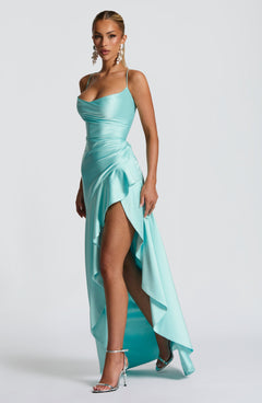 Noëlle Satin Cowl Neck Maxi Dress