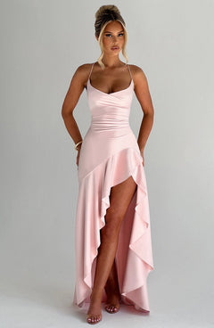 Noëlle Satin Cowl Neck Maxi Dress