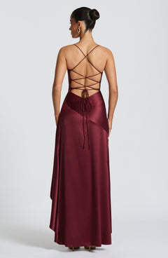 Noëlle Satin Cowl Neck Maxi Dress