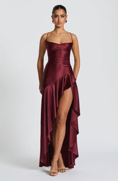 Noëlle Satin Cowl Neck Maxi Dress