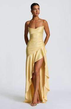 Noëlle Satin Cowl Neck Maxi Dress