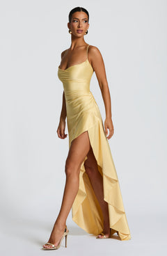 Noëlle Satin Cowl Neck Maxi Dress