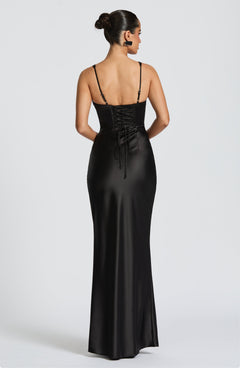 Tina Corset Satin Maxi Dress