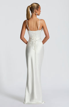 Tina Corset Satin Maxi Dress