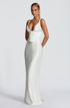Tina Corset Satin Maxi Dress
