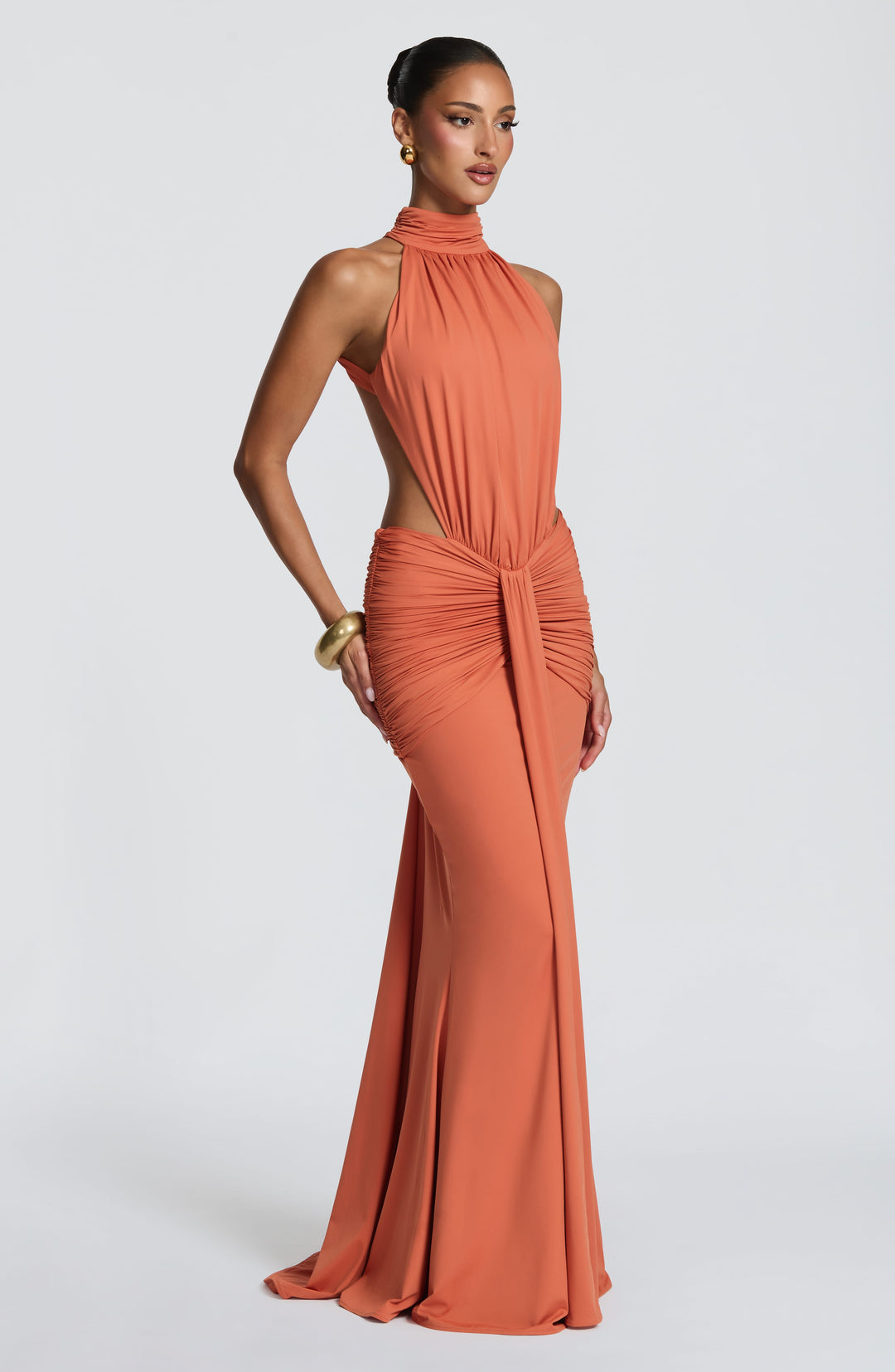 Josephine Ruched Cut-Out Maxi Dress
