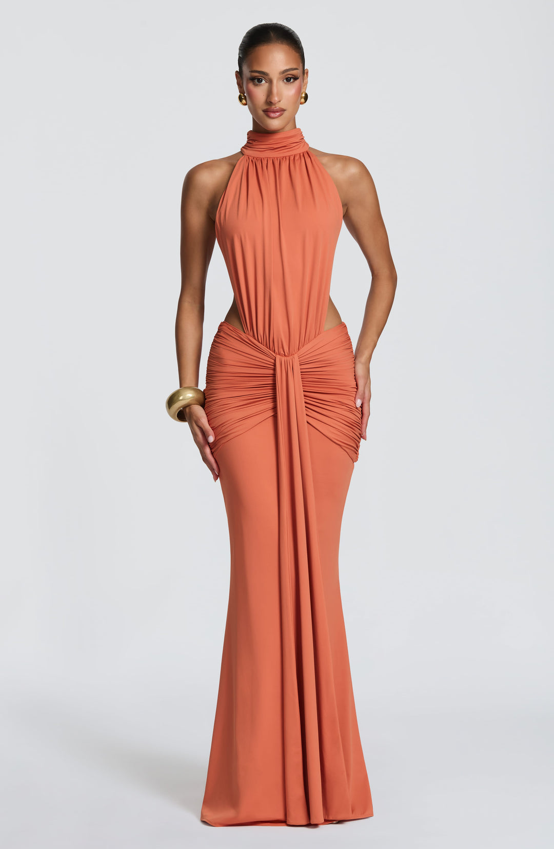 Josephine Ruched Cut-Out Maxi Dress