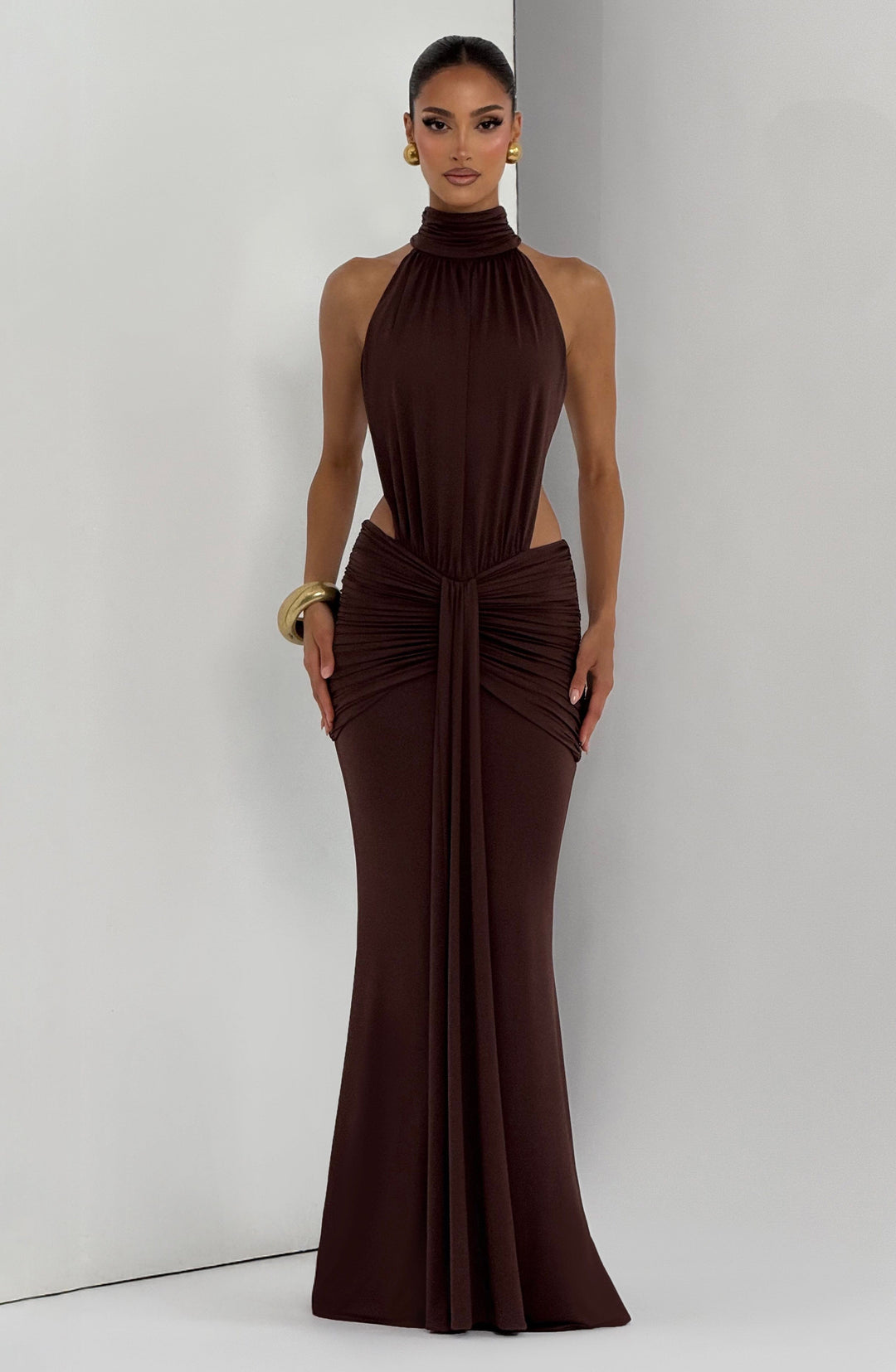 Josephine Ruched Cut-Out Maxi Dress