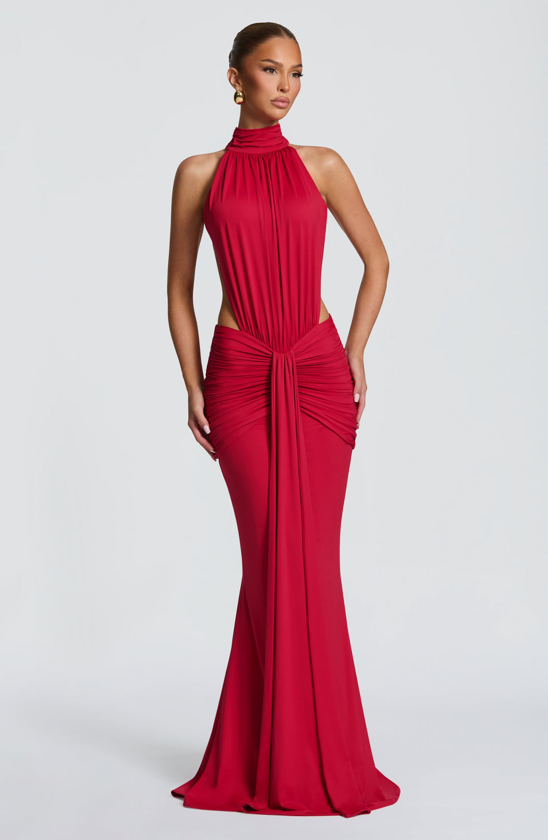 Josephine Ruched Cut-Out Maxi Dress