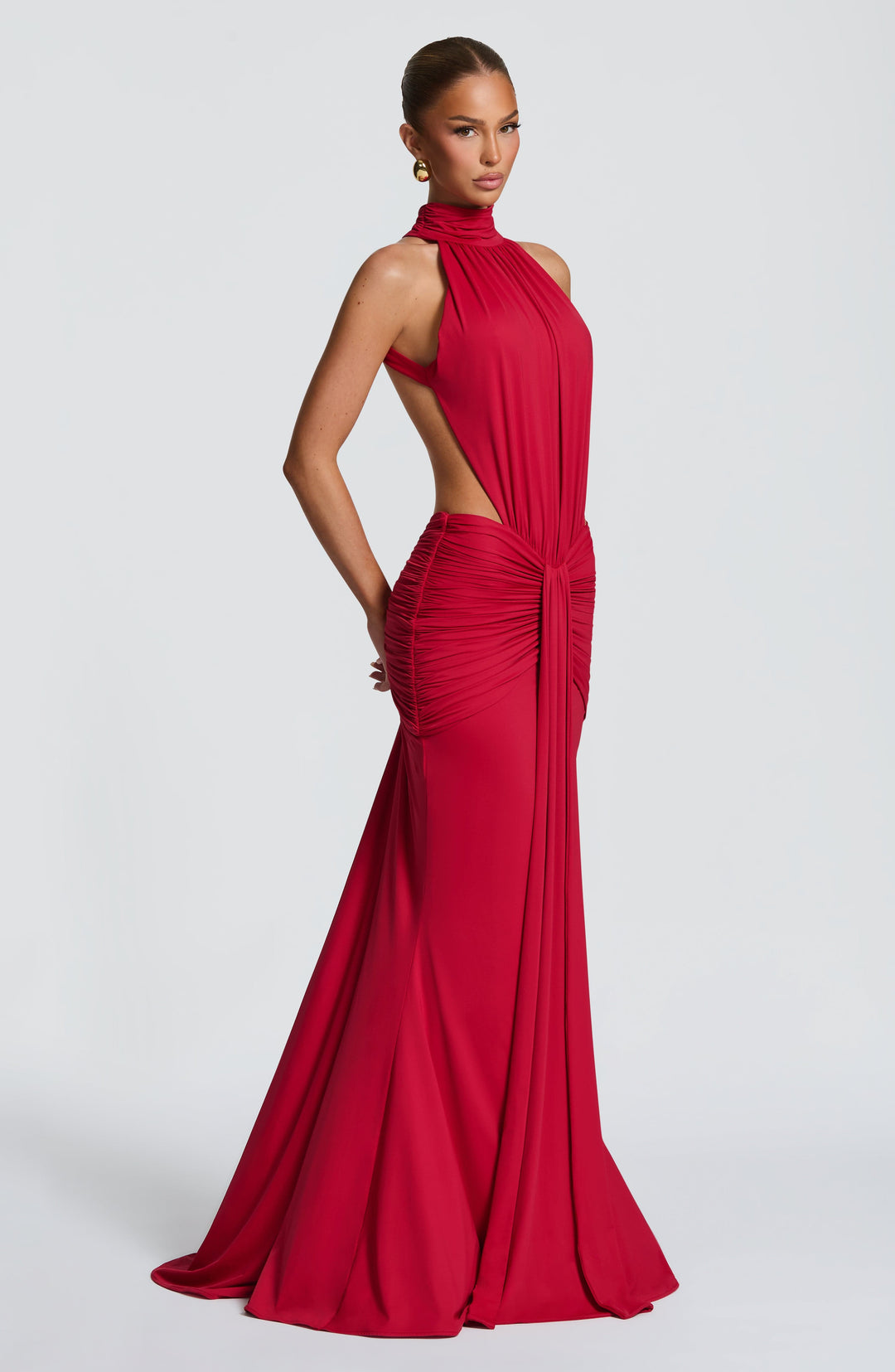 Josephine Ruched Cut-Out Maxi Dress