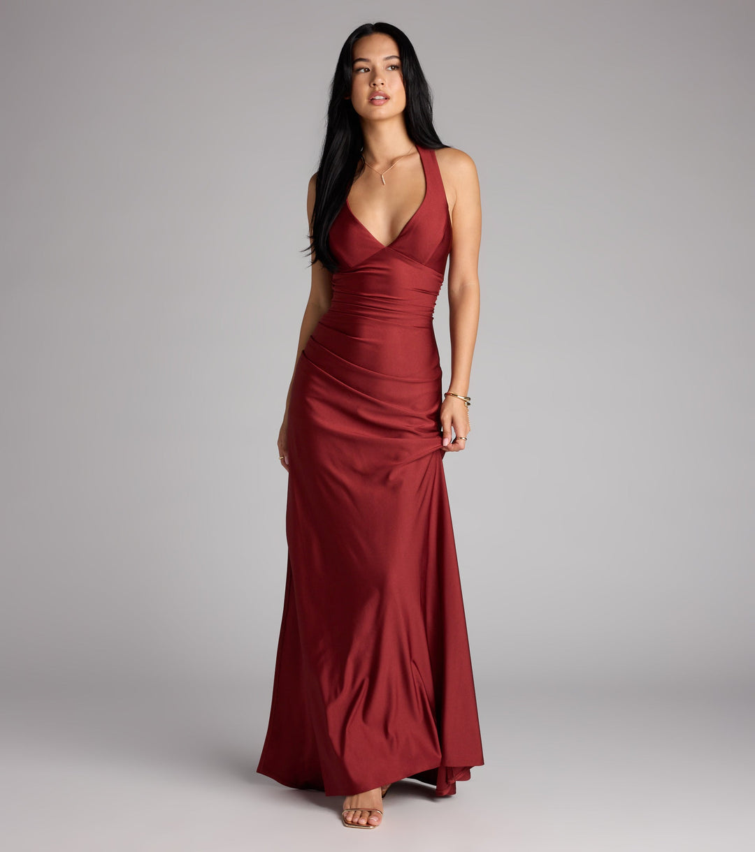 Jianne Lace-Up Back Maxi Gown
