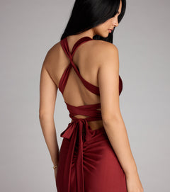 Jianne Lace-Up Back Maxi Gown