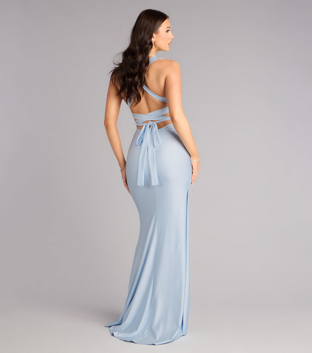 Jianne Lace-Up Back Maxi Gown