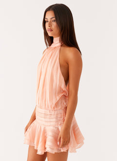 Noor Chiffon Halter Mini Dress