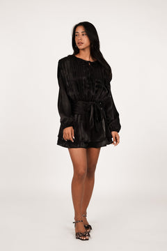 Esri Long Sleeve Satin Mini Dress