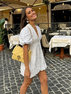 Nola Embroidered Floral Mini Dress