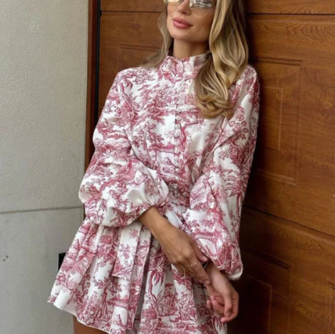 Poppy Puff Sleeve Summer Dress