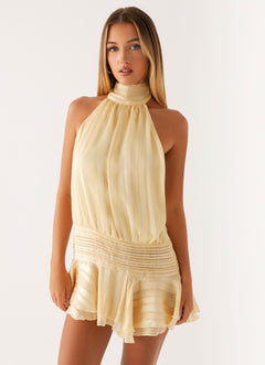 Noor Chiffon Halter Mini Dress