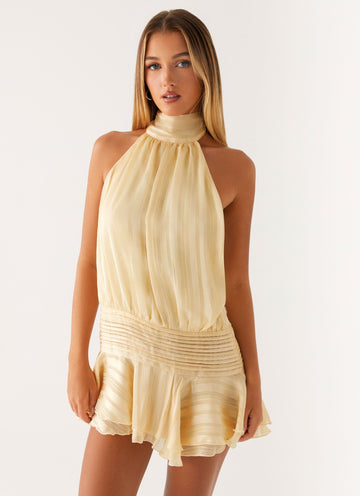 Noor Chiffon Halter Mini Dress