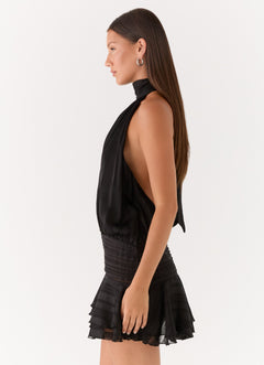 Noor Chiffon Halter Mini Dress
