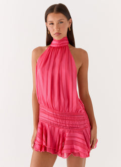 Noor Chiffon Halter Mini Dress