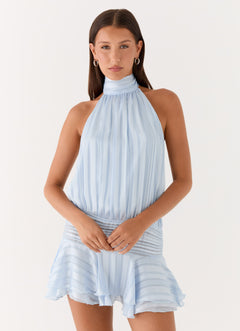 Noor Chiffon Halter Mini Dress