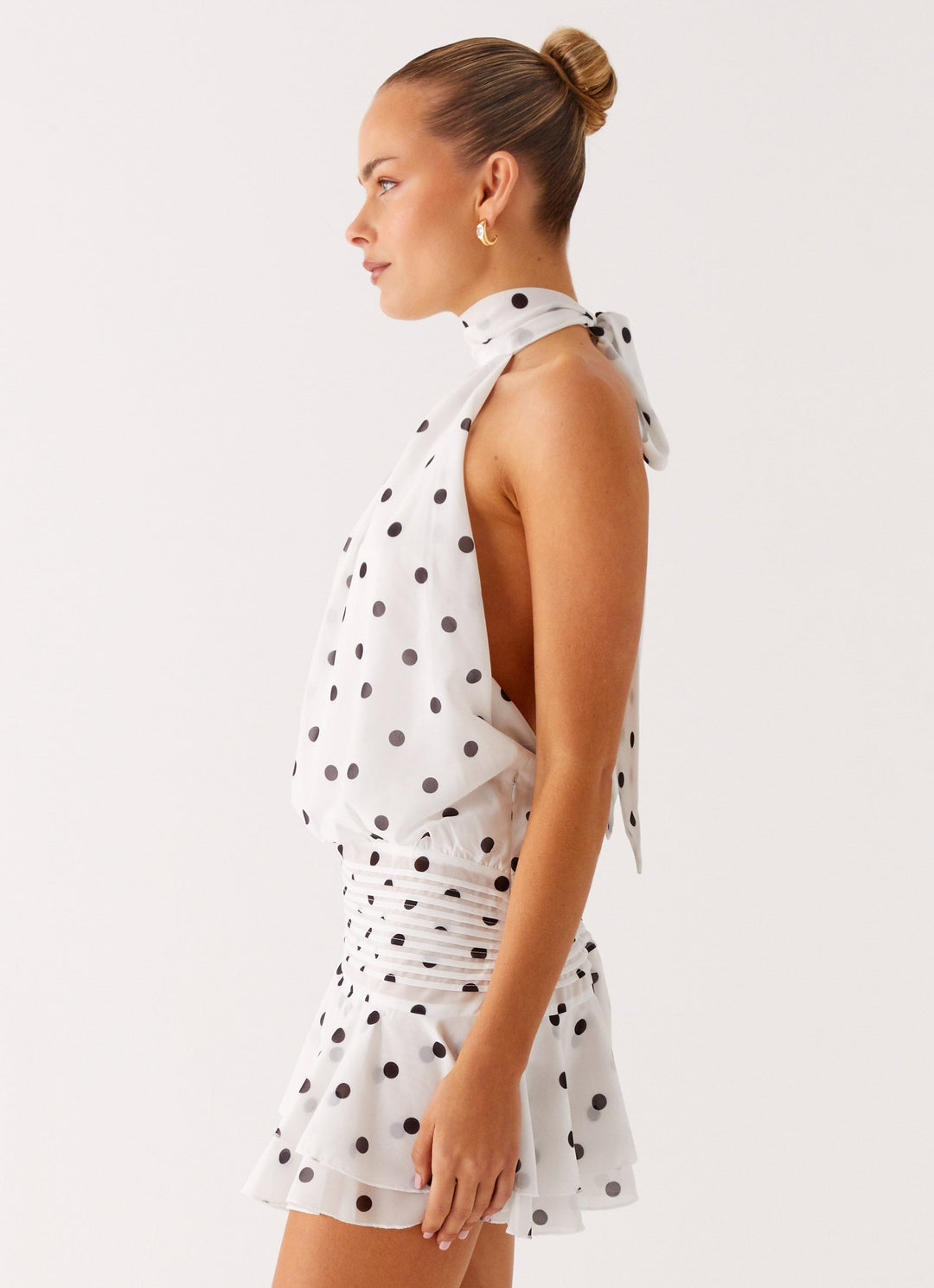 Noor Chiffon Halter Mini Dress