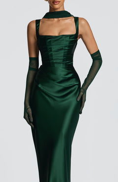 Yolanthe Square Neck Satin Maxi Dress