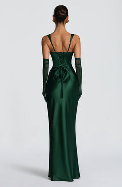 Yolanthe Square Neck Satin Maxi Dress