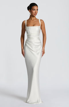 Yolanthe Square Neck Satin Maxi Dress
