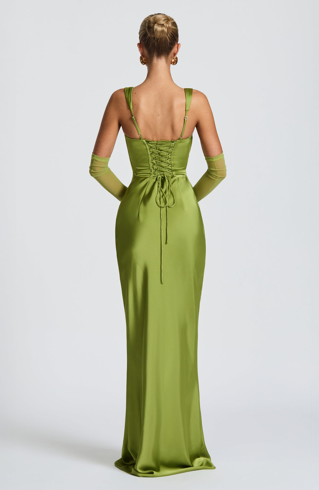 Yolanthe Square Neck Satin Maxi Dress
