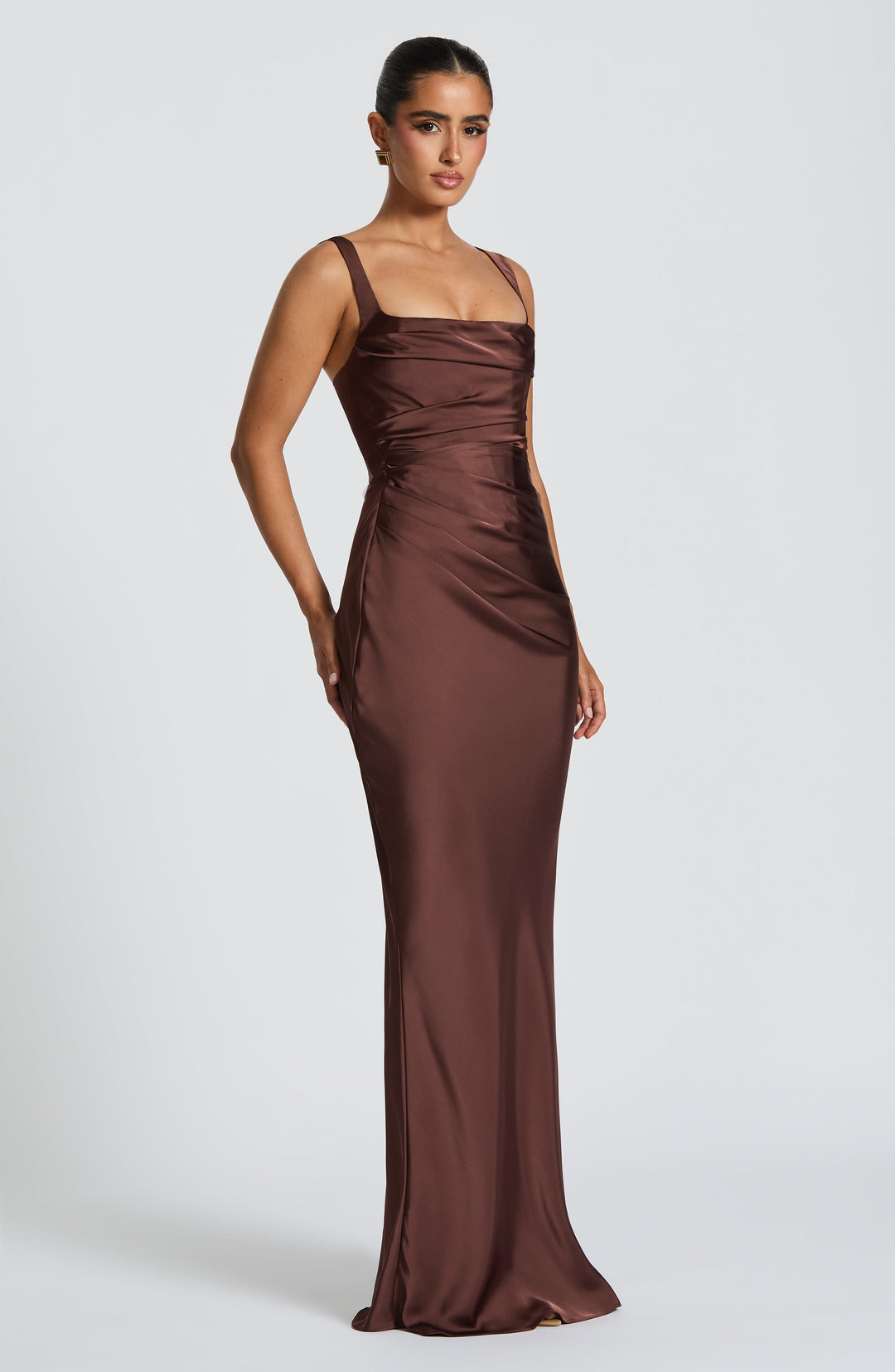 Yolanthe Square Neck Satin Maxi Dress