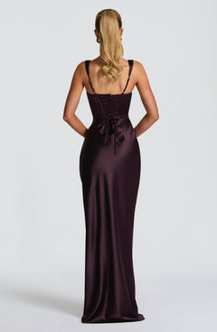 Yolanthe Square Neck Satin Maxi Dress