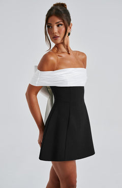 Delta Bow Bardot Mini Dress