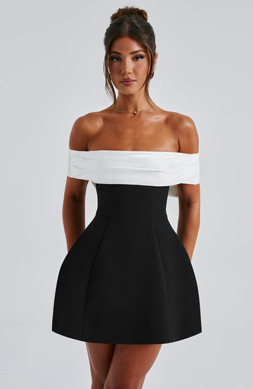 Delta Bow Bardot Mini Dress